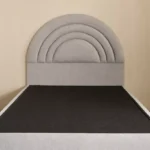 Ivory Crescent Upholstered Twin Headboard - 120x200 cm