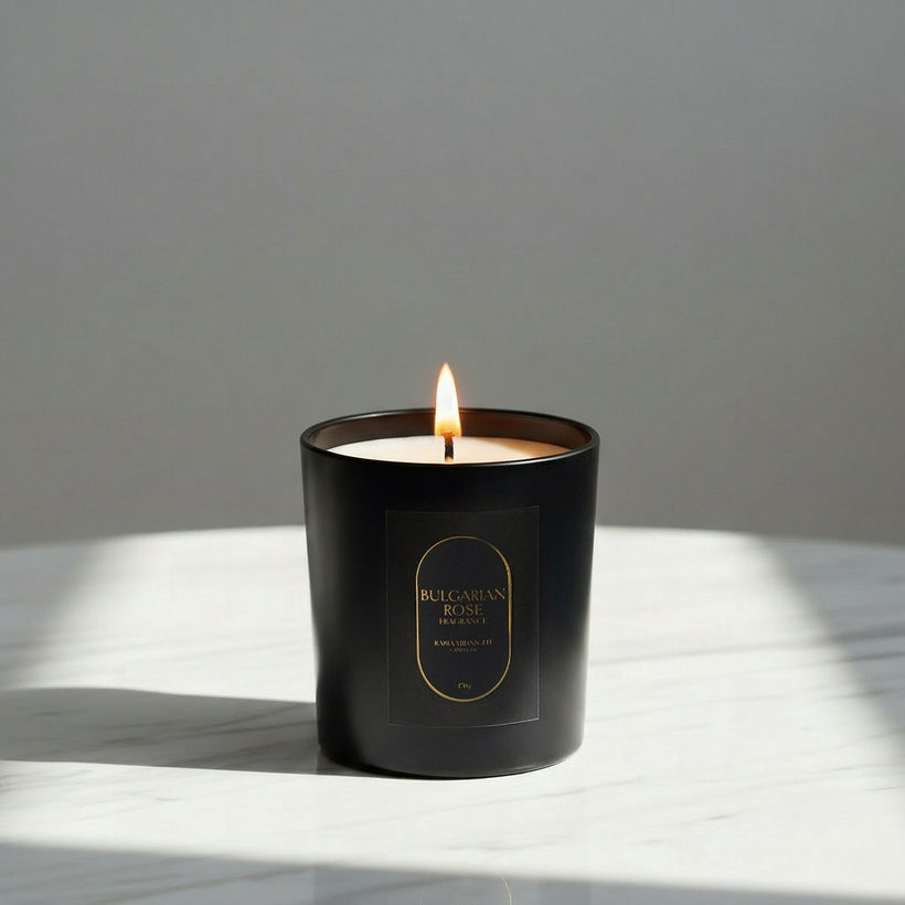 Rabia Midnight Bulgarian Rose Scented Jar Candle with Lid - 170 g - Image 3