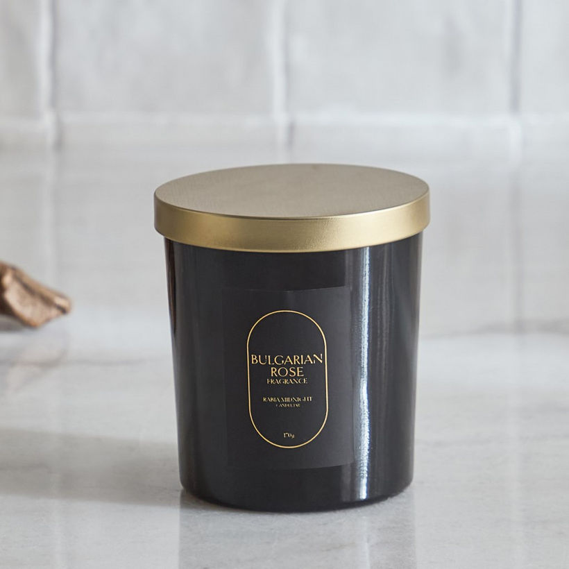 Rabia Midnight Bulgarian Rose Scented Jar Candle with Lid - 170 g - Image 6
