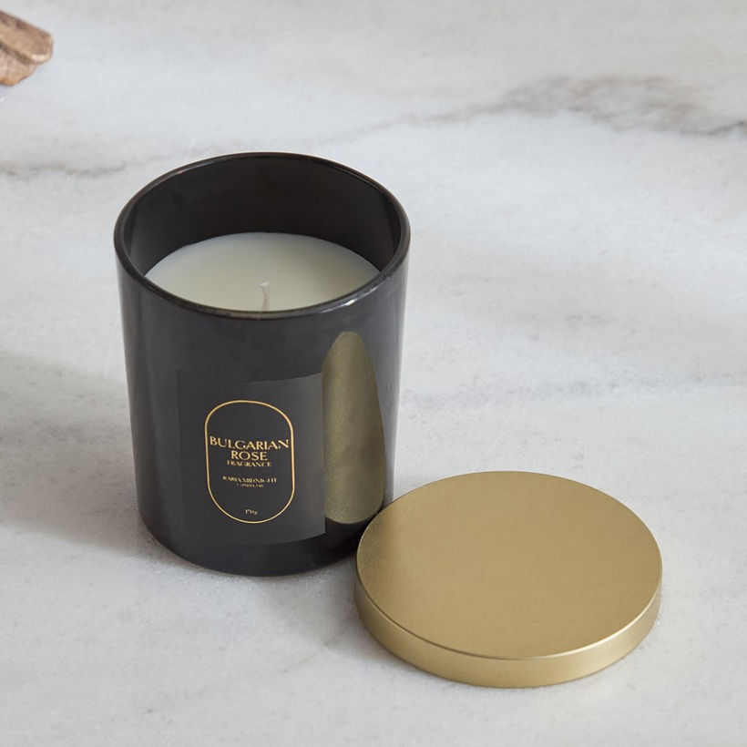 Rabia Midnight Bulgarian Rose Scented Jar Candle with Lid - 170 g - Image 7