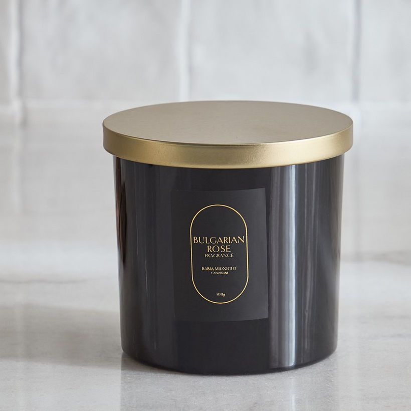 Rabia Midnight Bulgarian Rose Scented Jar Candle with 2 Wicks - 300 g - Image 6