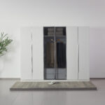 Frankfurt Smart 6-Door Transparent Glass Wardrobe with 2 Drawers