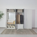 Frankfurt Smart 6-Door Transparent Glass Wardrobe with 2 Drawers