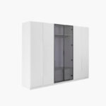 Frankfurt Smart 6-Door Transparent Glass Wardrobe with 2 Drawers