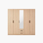 Movo Rivera 5 Door Wardrobe with 2 Drawers and Mirrors