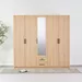 Movo Rivera 5 Door Wardrobe with 2 Drawers and Mirrors