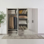 Movo Bellagio 6-Door Wardrobe with 2 Drawers and Mirrors