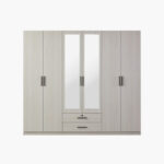 Movo Bellagio 6-Door Wardrobe with 2 Drawers and Mirrors