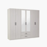 Movo Bellagio 6-Door Wardrobe with 2 Drawers and Mirrors