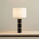 Bremer Metal Table Lamp with Linen Shade - 34x59 cm