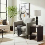 Bremer Metal Table Lamp with Linen Shade - 34x59 cm