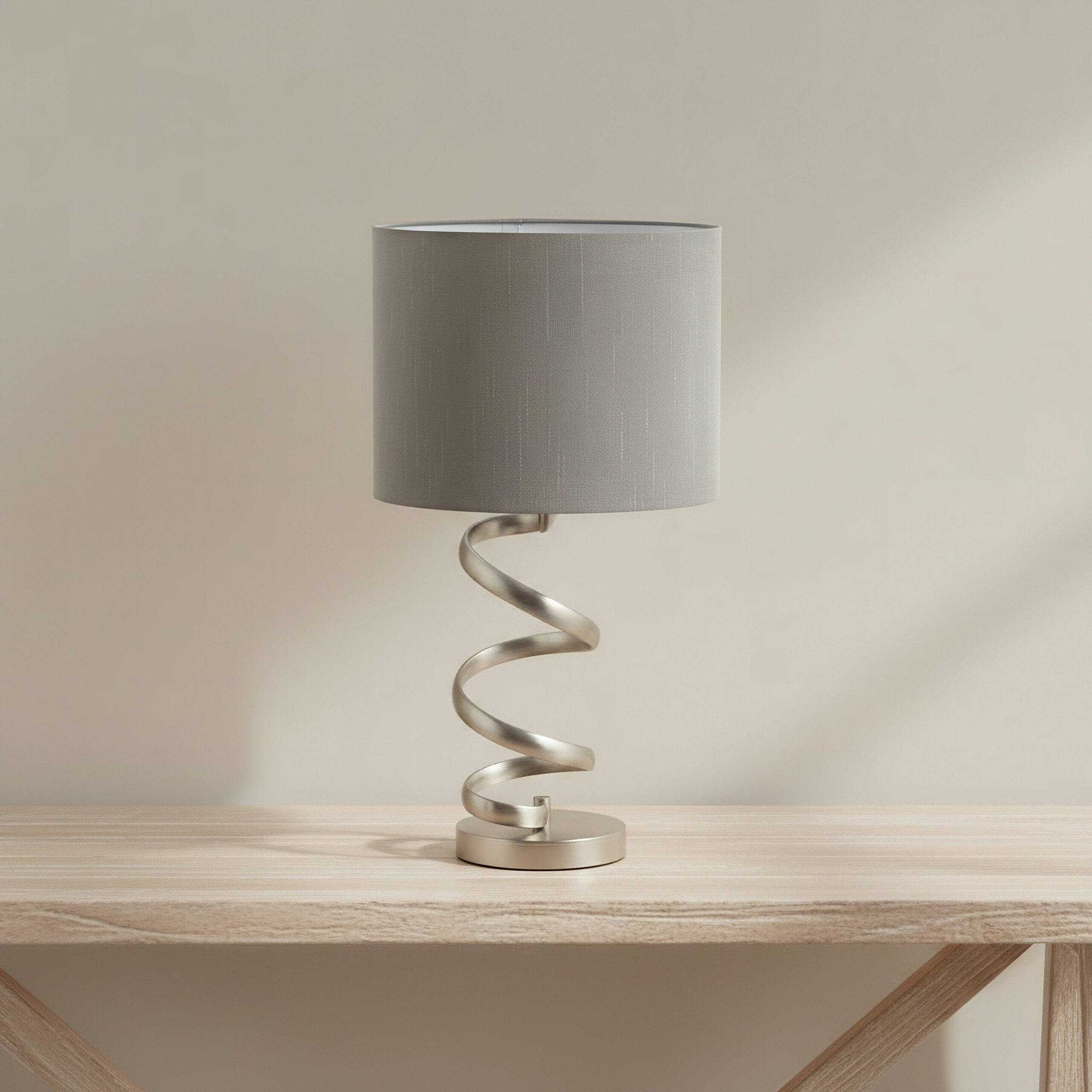 Bremer Metal Table Lamp with Linen Shade - 30x55 cm