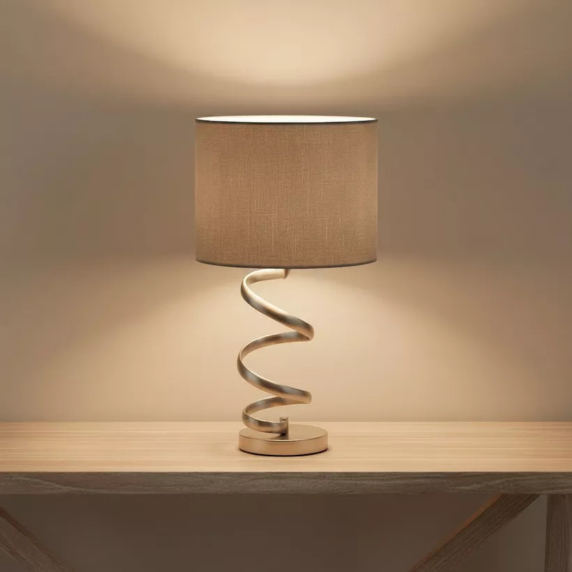 Bremer Metal Table Lamp with Linen Shade - 30x55 cm - Image 3