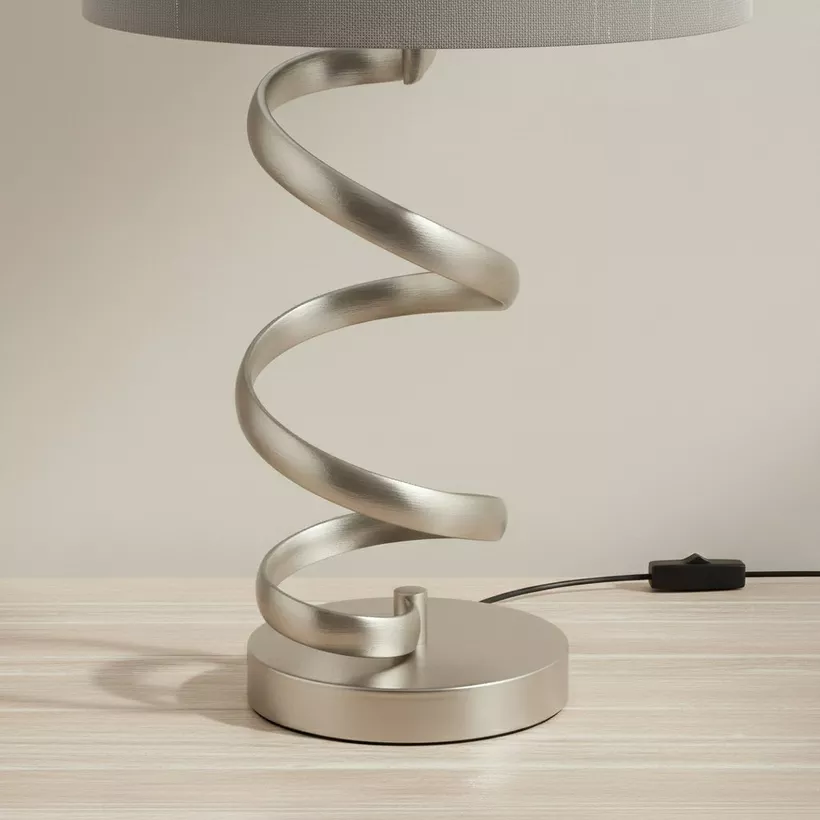 Bremer Metal Table Lamp with Linen Shade - 30x55 cm - Image 5