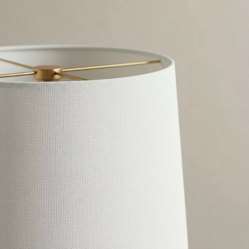 Bremer Metal Floor Lamp with Linen Shade - 40x152 cm - Image 4