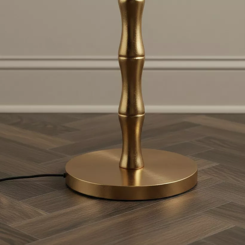 Bremer Metal Floor Lamp with Linen Shade - 40x152 cm - Image 5