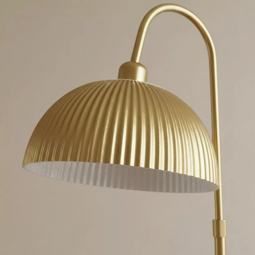 Bremer Metal Floor Lamp with Marble Top Side Table - 35x165 cm - Image 4