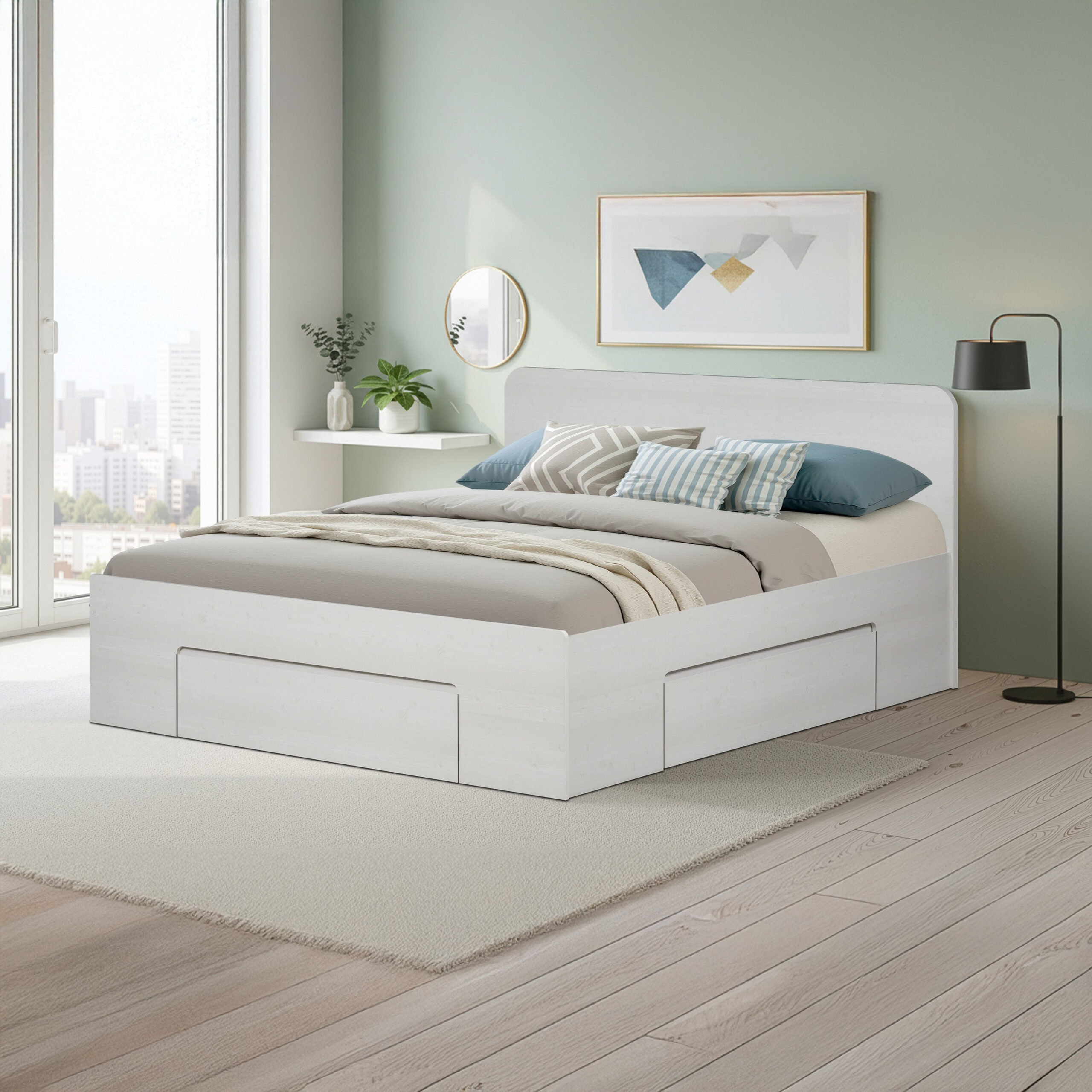 Movo Cervo King Bed with 3 Drawers - 180x200 cm