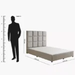 Curvy Rubik Twin Upholstered Bed - 120x200 cm