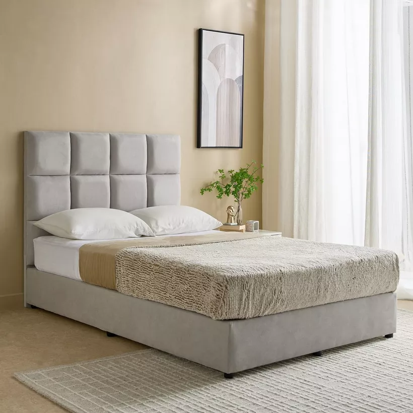 Curvy Rubik Twin Upholstered Bed - 120x200 cm - Image 3