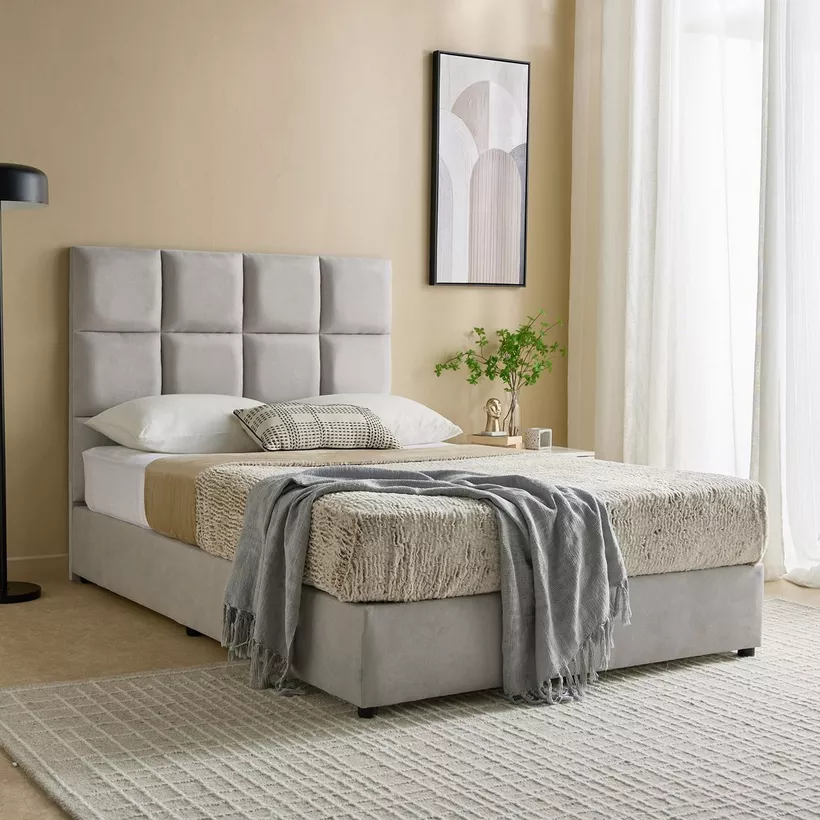 Curvy Rubik Twin Upholstered Bed - 120x200 cm - Image 9