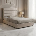 Curvy Linear Upholstered Twin Bed - 120x200 cm