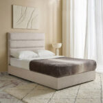 Curvy Linear Upholstered Queen Bed - 140x200 cm