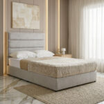 Curvy Linear Upholstered Queen Bed - 160x200 cm