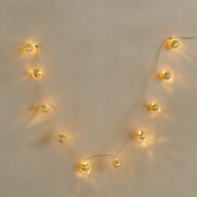 Elio 10 LED Warm White 2AA Metal Ornament String Light - 1 M