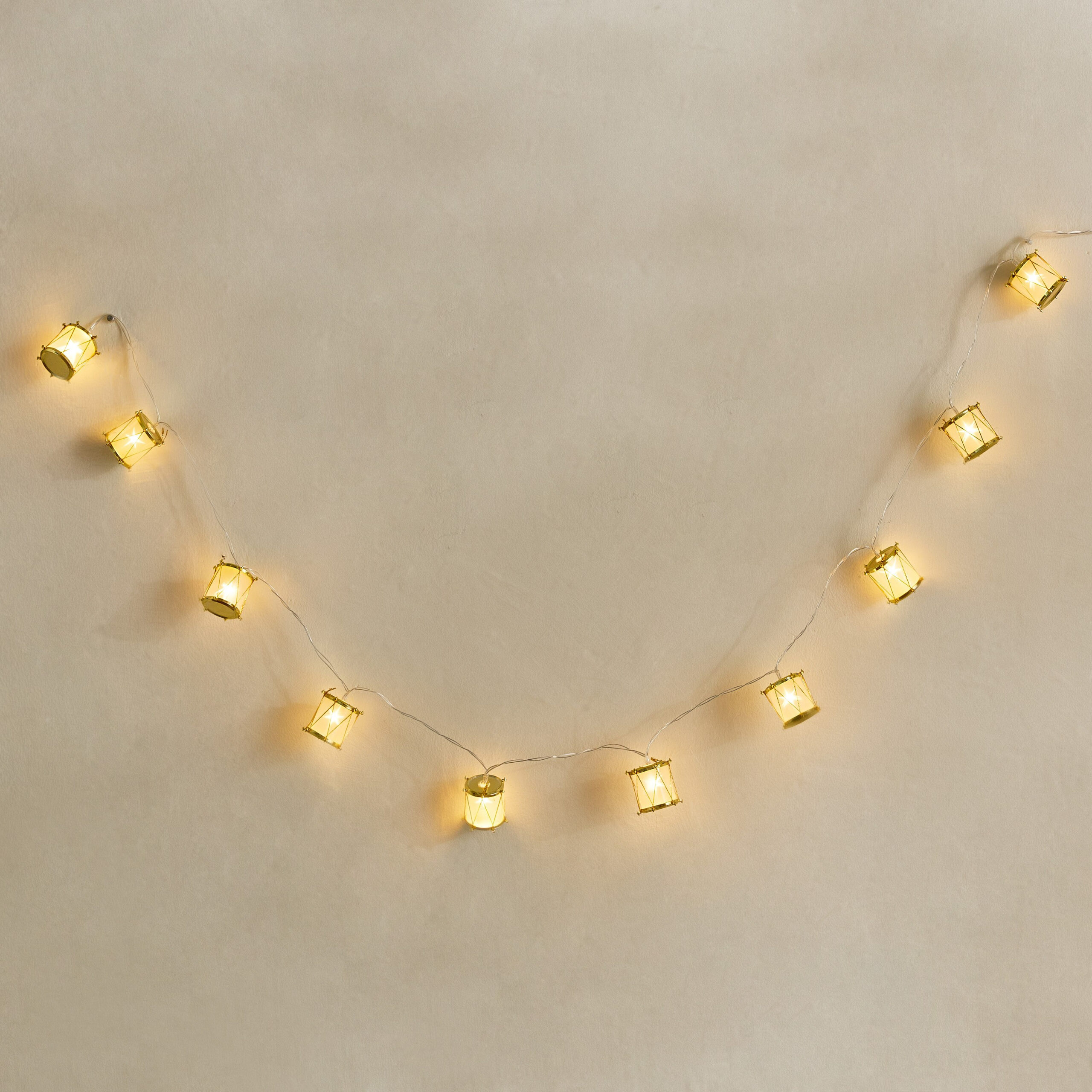 Elio 10 LED Warm White 2AA Drum String Light - 1.35 M