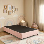 Ivory Upholstered Single Bed Base - 90x200 cm