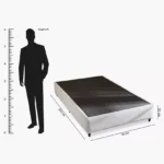 Ivory Upholstered Single Bed Base - 90x200 cm