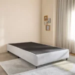 Ivory Upholstered Single Bed Base - 90x200 cm