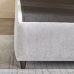 Ivory Upholstered Single Bed Base - 90x200 cm