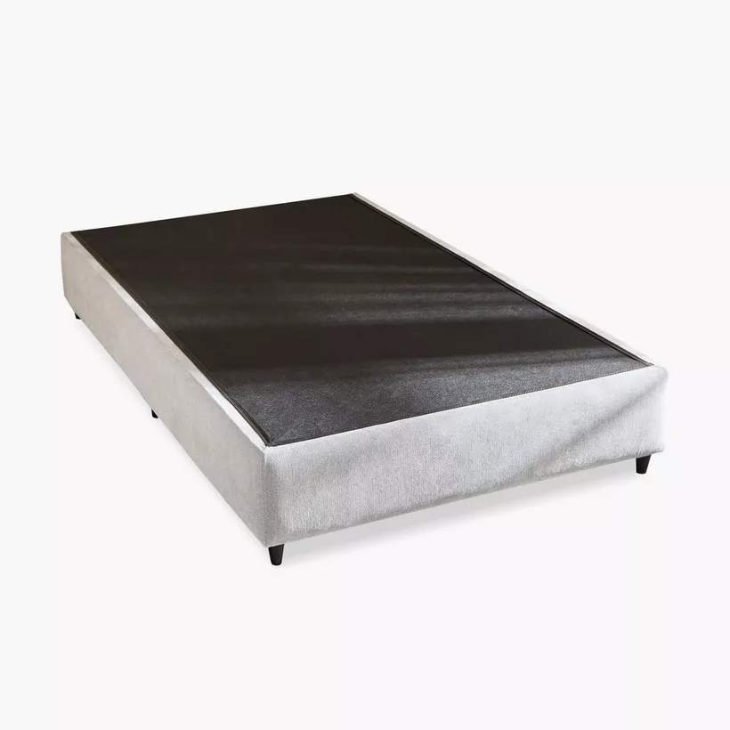 Ivory Upholstered Single Bed Base - 90x200 cm - Image 9