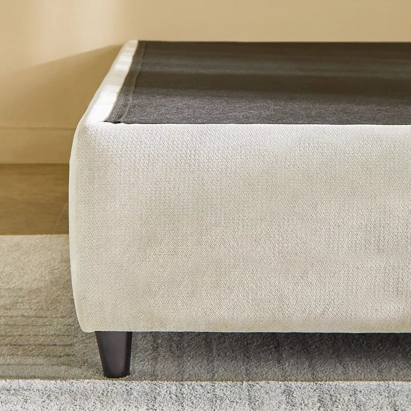 Ivory Upholstered Twin Bed Base - 120x200 cm - Image 5