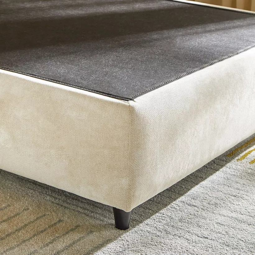 Ivory Upholstered Twin Bed Base - 120x200 cm - Image 6