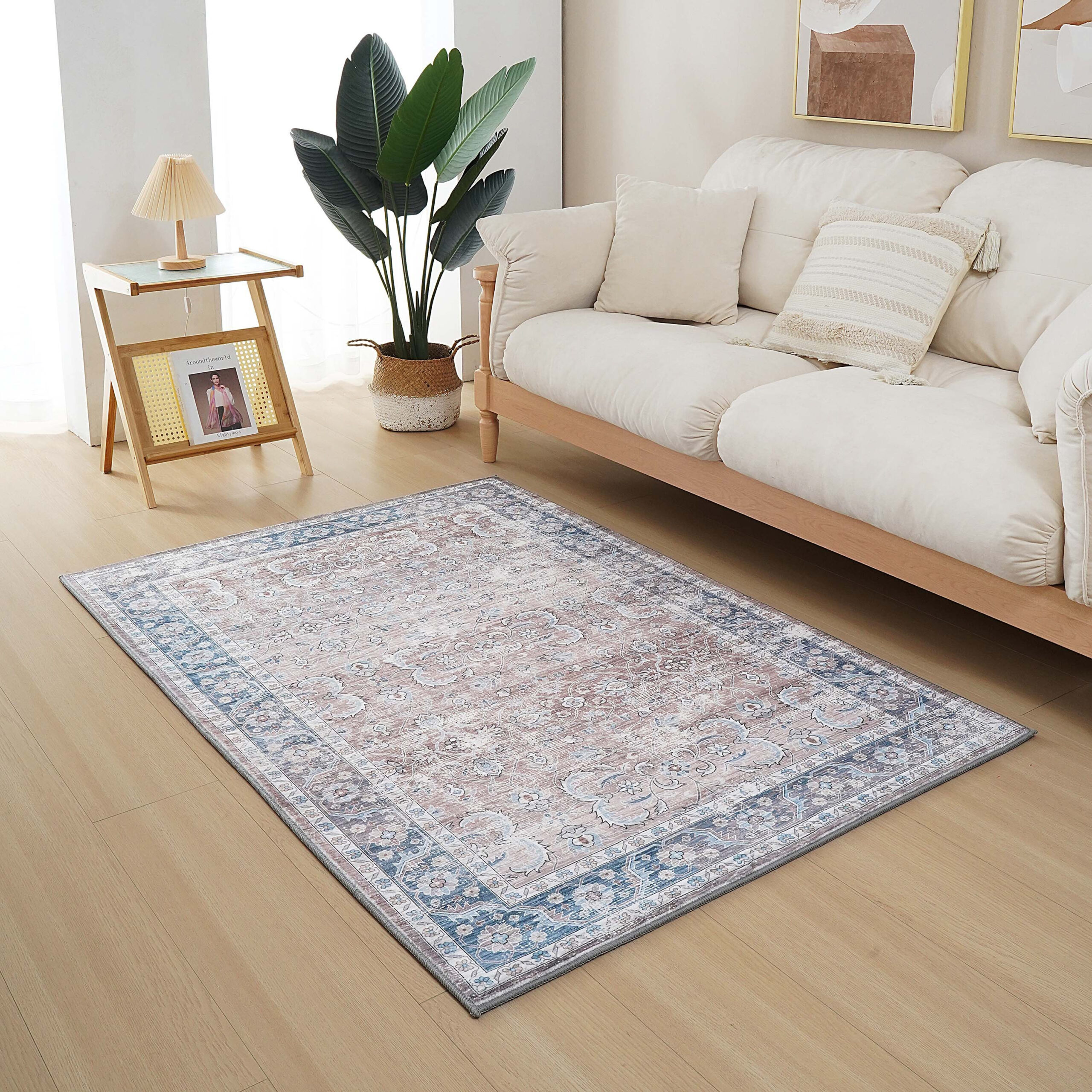 Ontario Aida Stripes Printed Flannel Rug - 110x160 cm