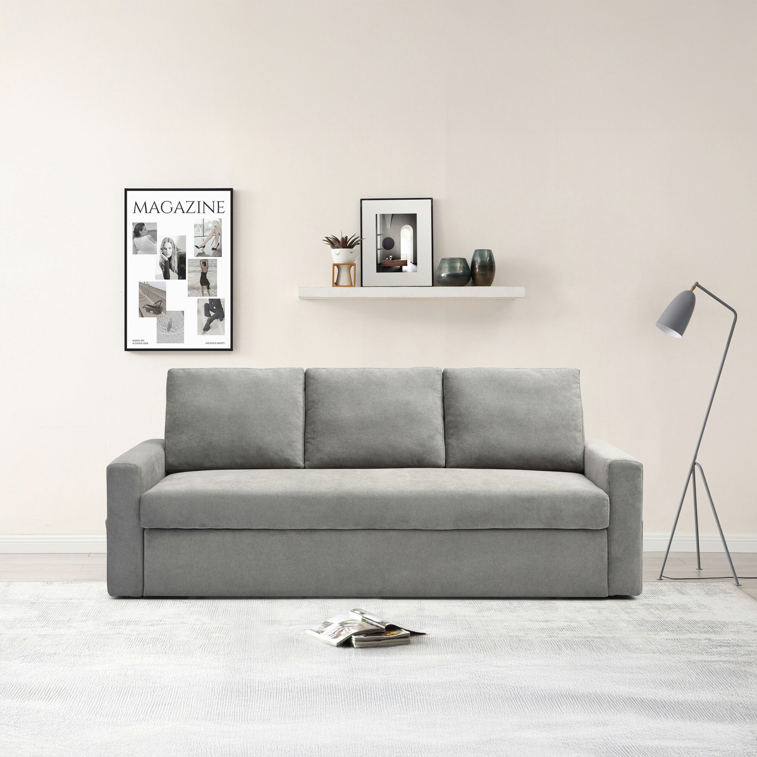 Tori NXT 3-Seater Fabric Pull Out Sofabed with Side Pockets