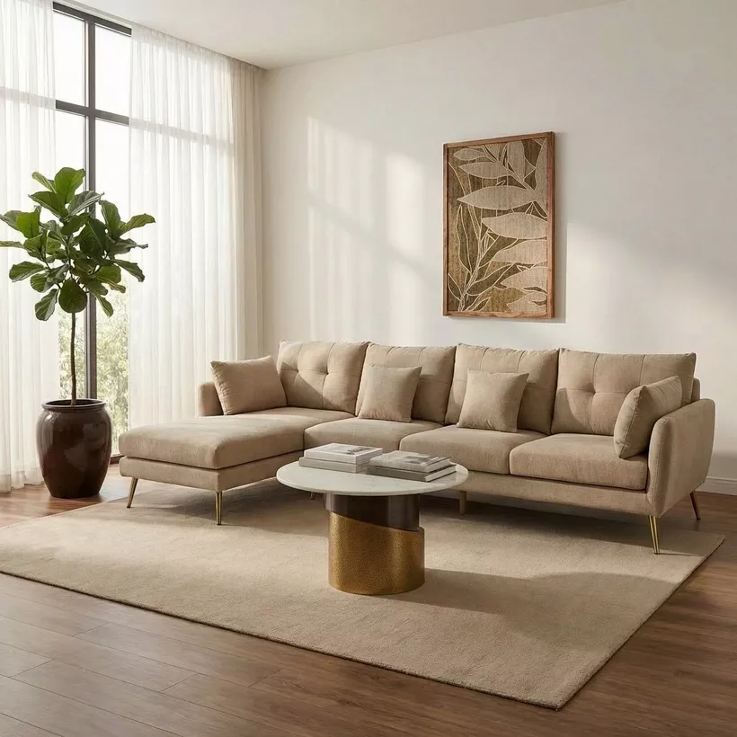 Waver 5-Seater Left Corner Fabric Sofa with 4 Cushions - Image 2