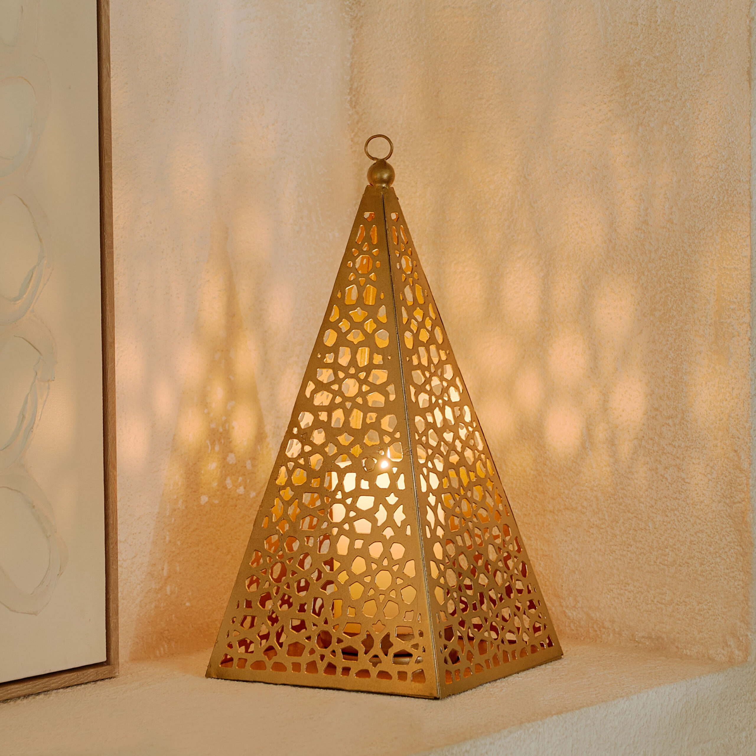 Arabesque Zaynah Metal Cutwork Candleholder - 15x15x28 cm