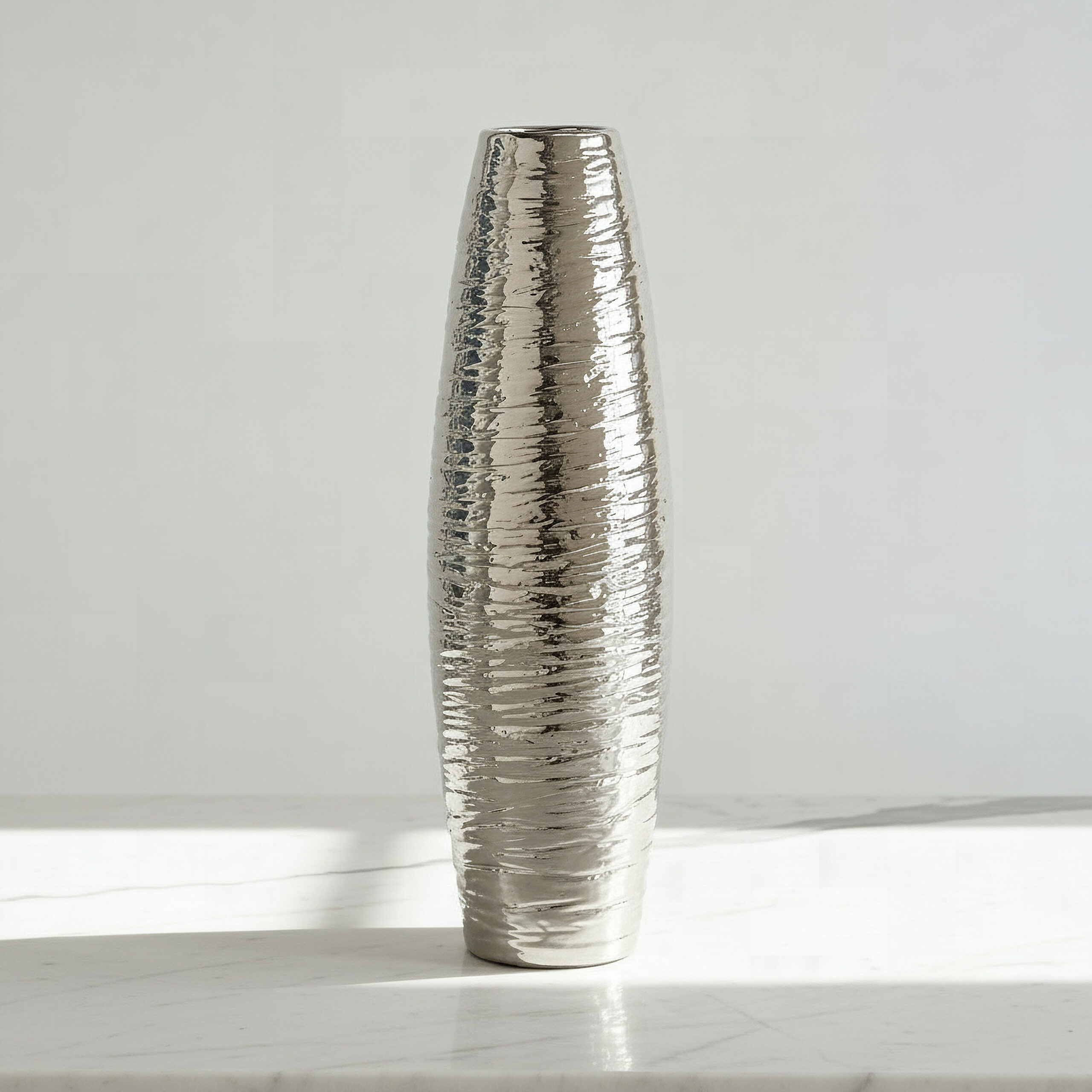 Aurum Sansa Duke Ceramic Textured Vase - 13x13x43.5 cm