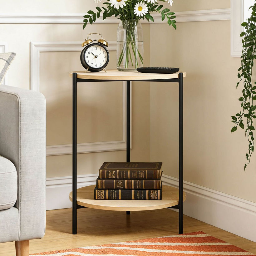 Movo Lola Round End Table with Shelf - Image 4