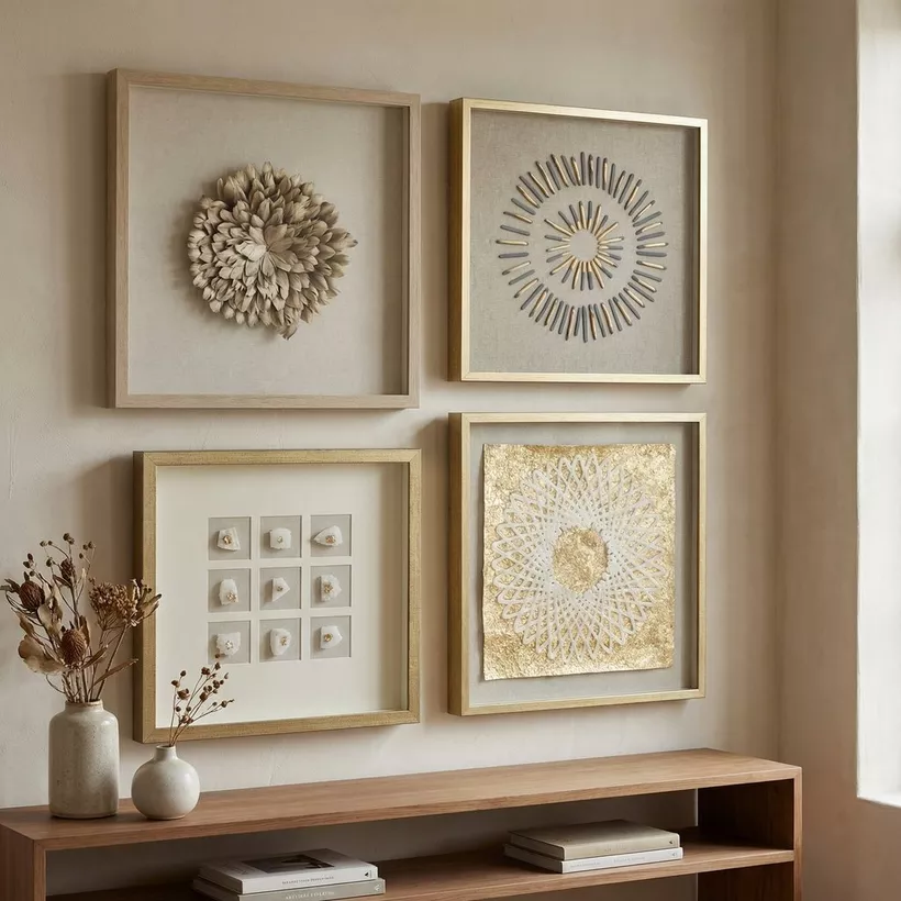 Umber Olivia Luxe Crystal Shadow Box with Frame - 50x50 cm - Image 2