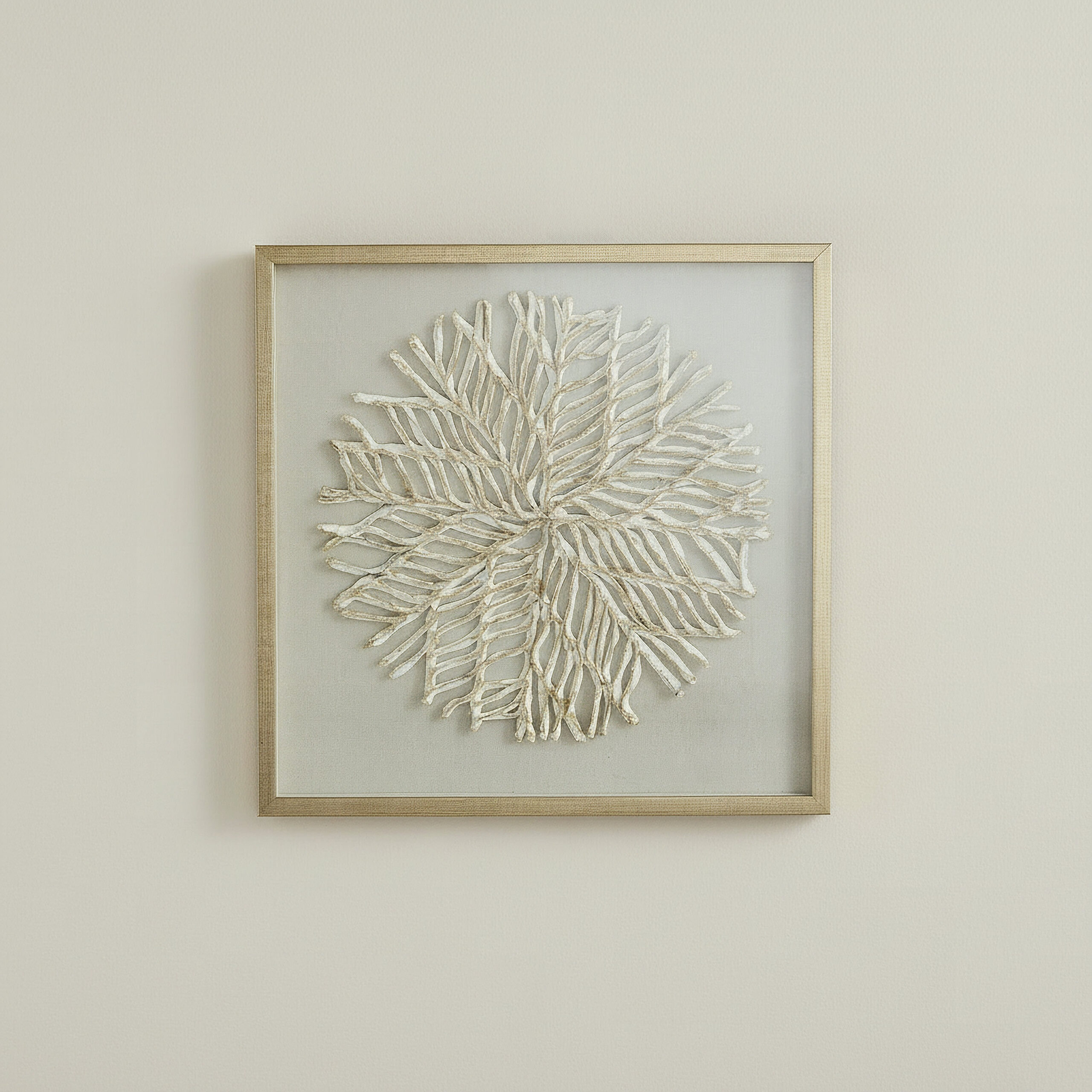 Umber Olivia Luxe Paper Shadow Box with Frame - 60x60 cm
