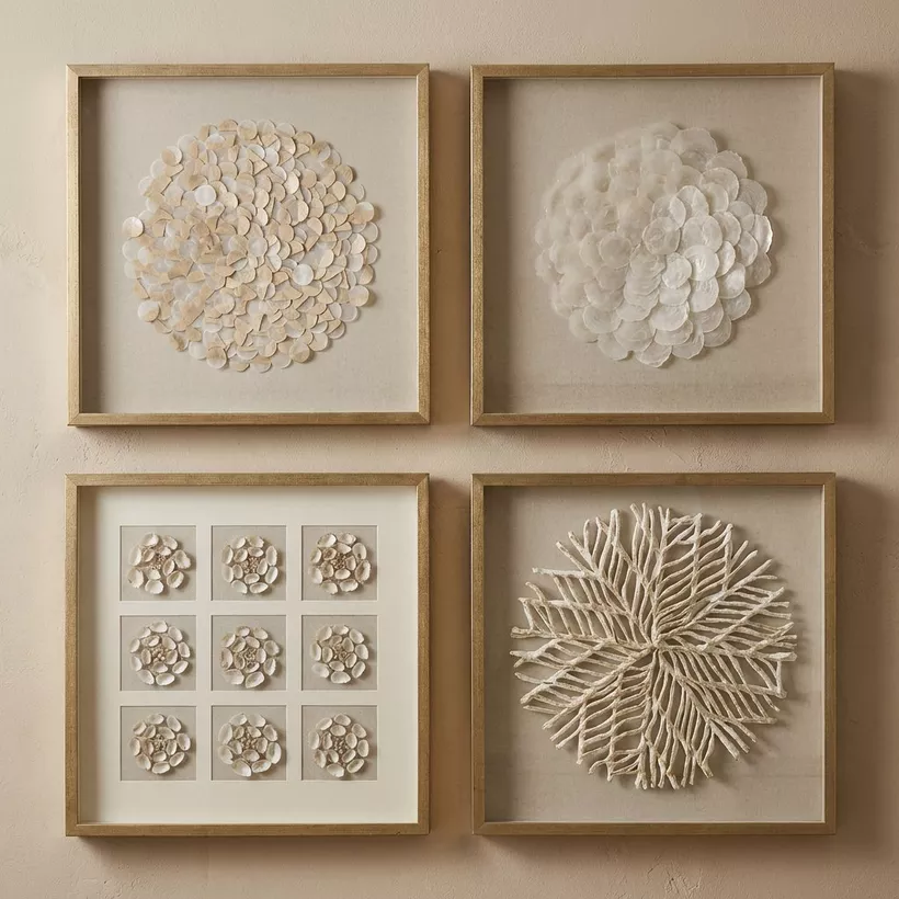 Aurum Olivia Luxe Shell Shadow Box with Frame - 60x60 cm - Image 2
