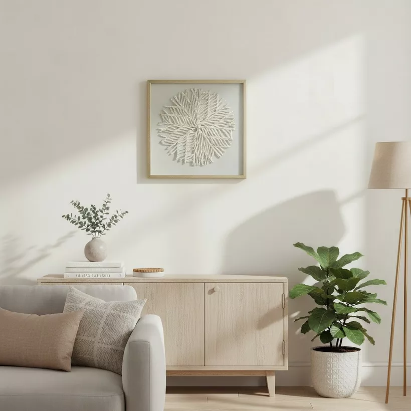 Umber Olivia Luxe Paper Shadow Box with Frame - 60x60 cm - Image 5