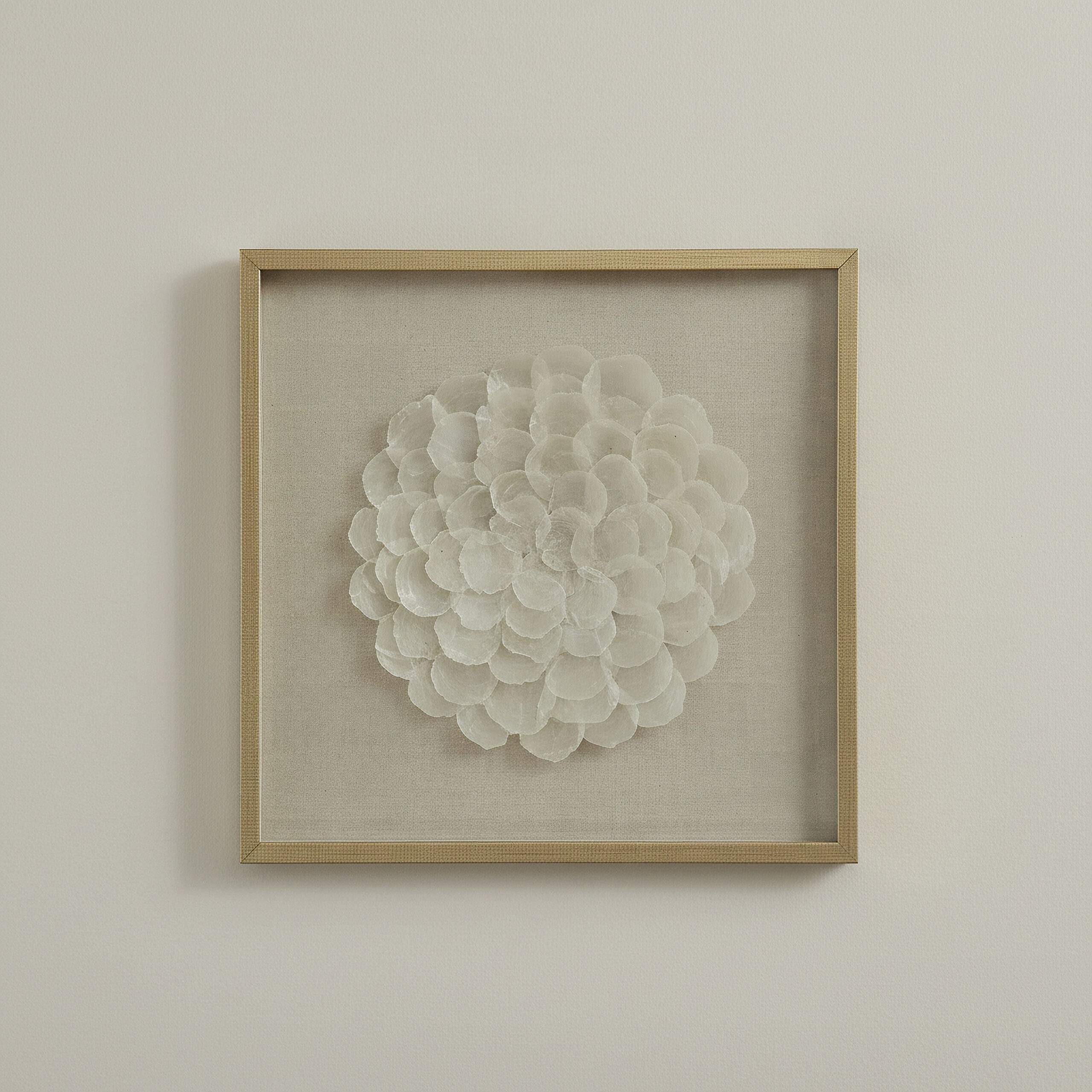 Monochrome Olivia Luxe Shell Shadow Box with PS Frame - 60x60 cm