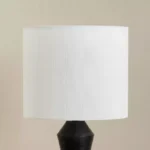 Pearson Marble Table Lamp with Linen Shade - 17.7x36 cm