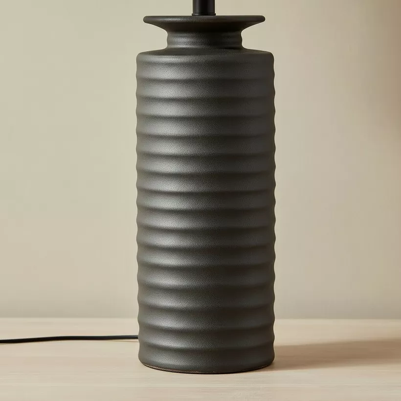 Pearson Ceramic Table Lamp with Linen Shade - 38x66.5 cm - Image 5
